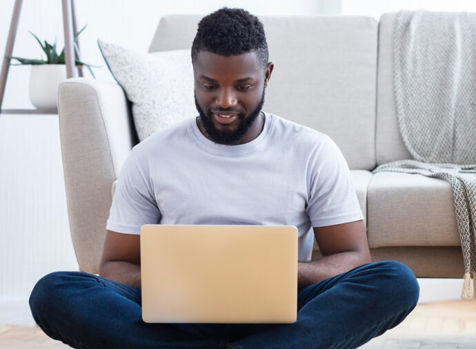 Woman using laptop